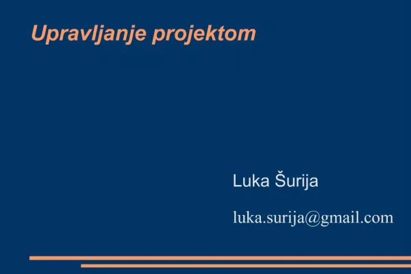 Upravljanje projektom