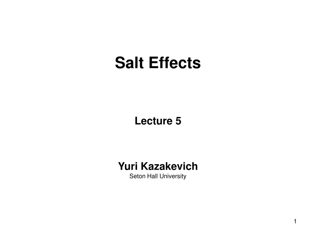 salt effects