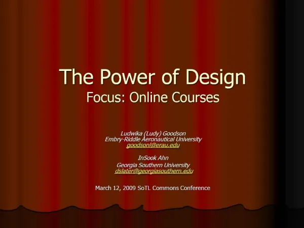 The Power of Design Focus: Online Courses