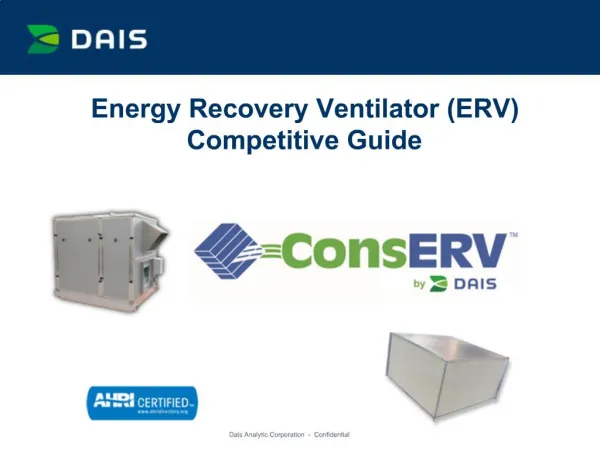 Energy Recovery Ventilator ERV Competitive Guide