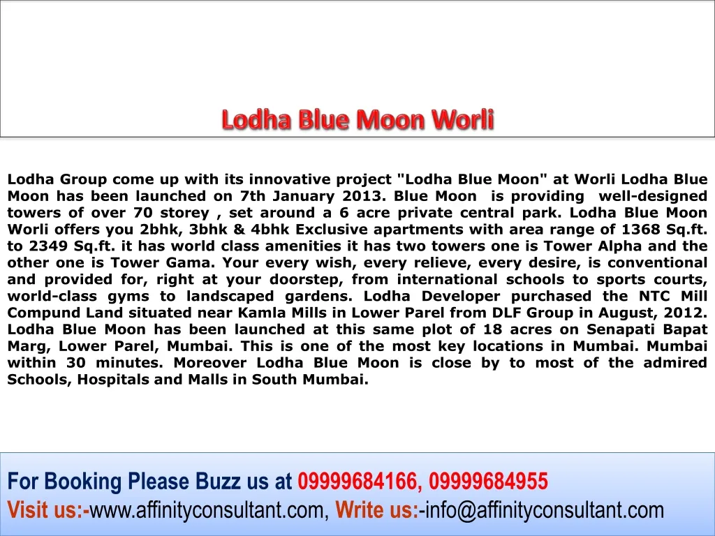 lodha blue moon worli