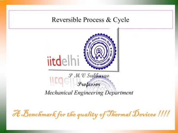 Reversible Process Cycle