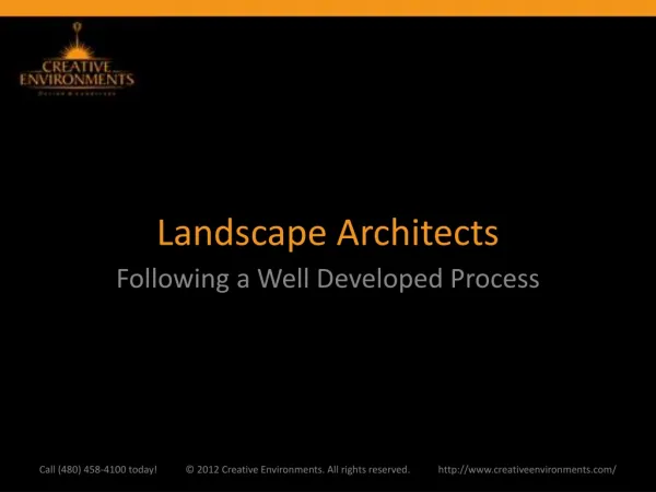 Landscape Architects: Following a Well Developed Process