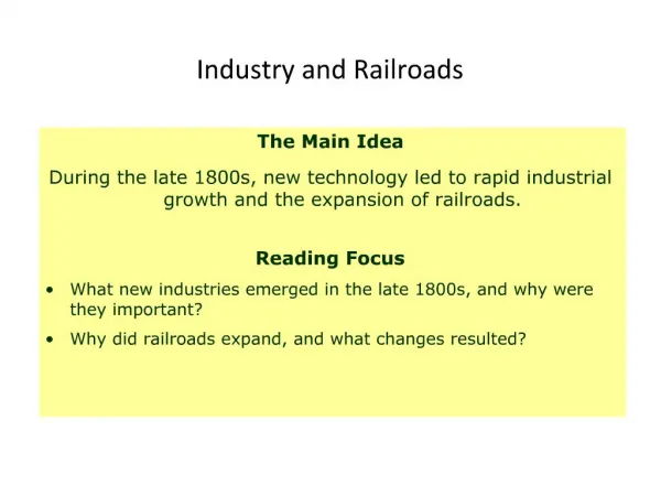 Industry and Railroads