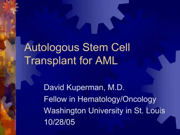 Autologous Stem Cell Transplant for AML