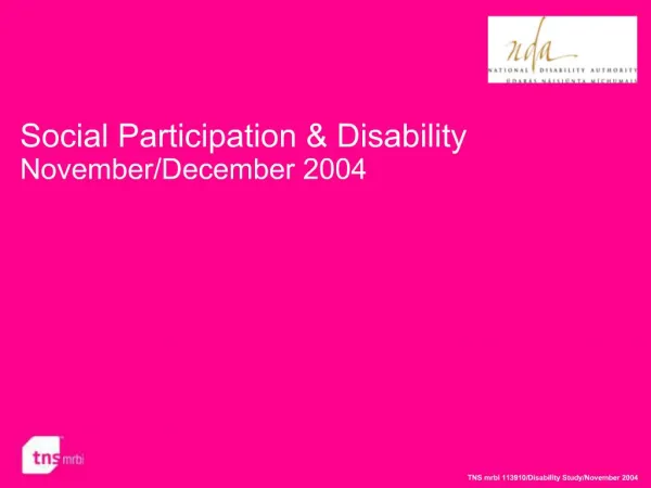 Social Participation Disability