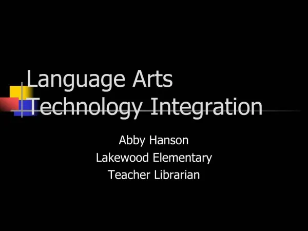 Language Arts Technology Integration