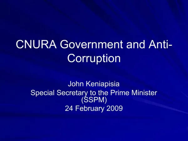 CNURA Government and Anti-Corruption