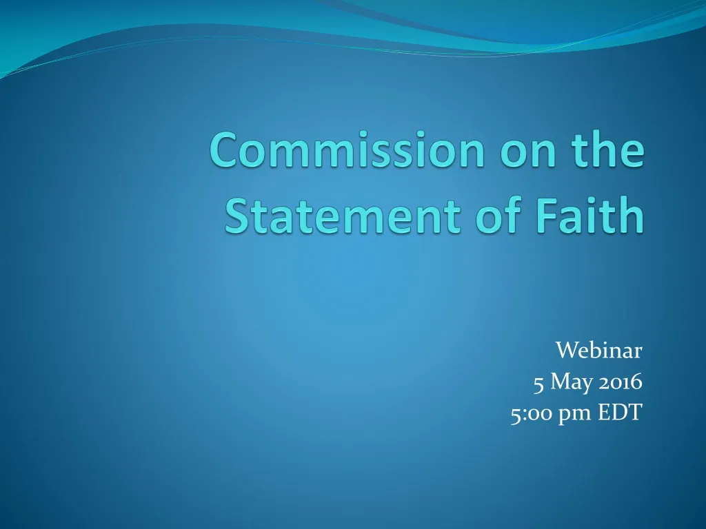 commission on the statement of faith