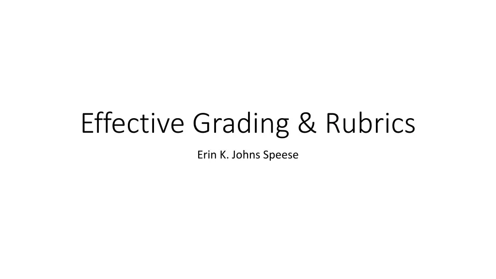 effective grading rubrics