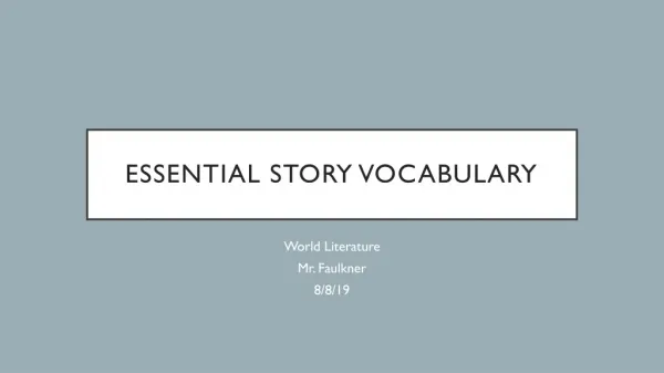 Essential story vocabulary