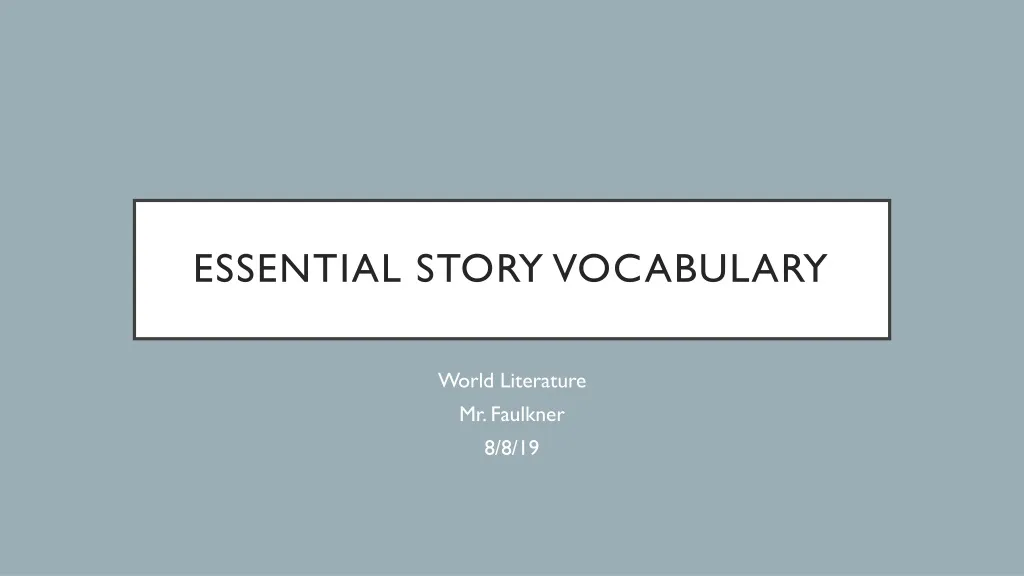 essential story vocabulary