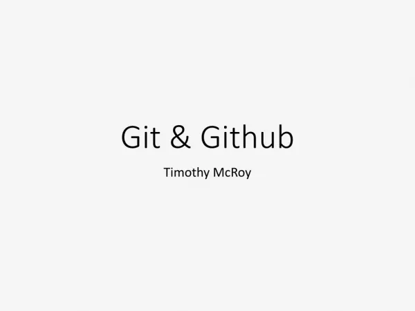 Git &amp; Github