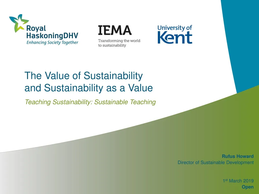 the value of sustainability and sustainability as a value