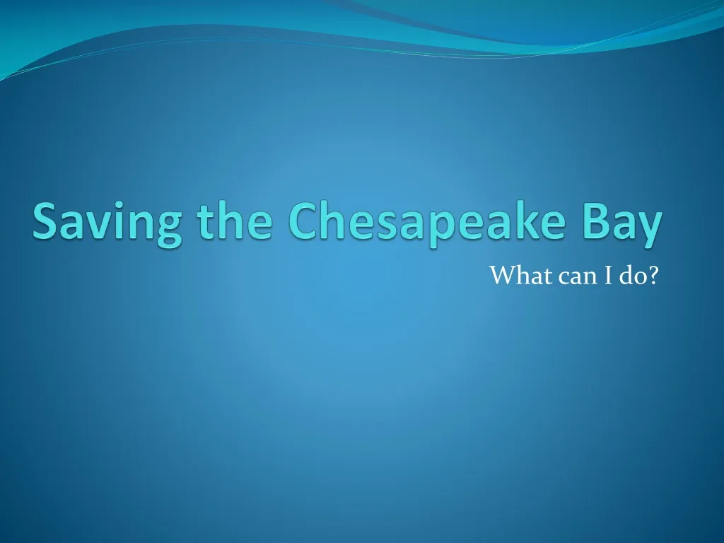 saving the chesapeake bay