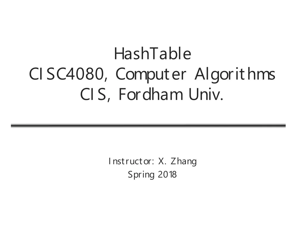hashtable cisc4080 computer algorithms cis fordham univ