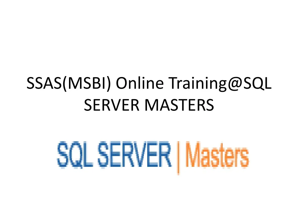ssas msbi online training@sql server masters