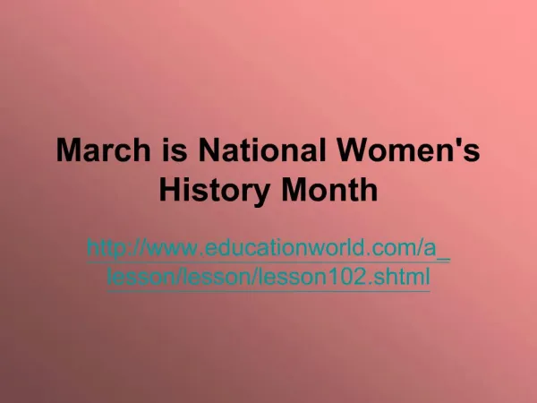 March is National Womens History Month