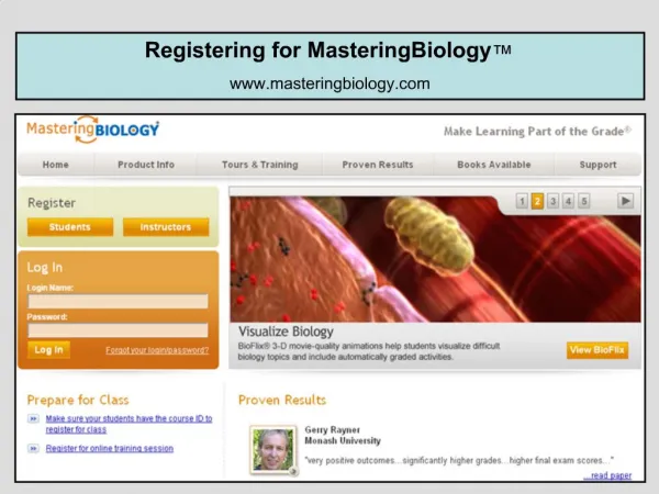 Registering for MasteringBiology masteringbiology