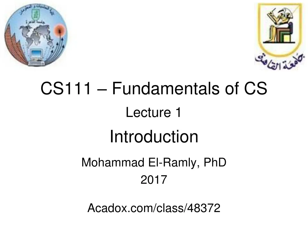 cs111 fundamentals of cs lecture 1 introduction