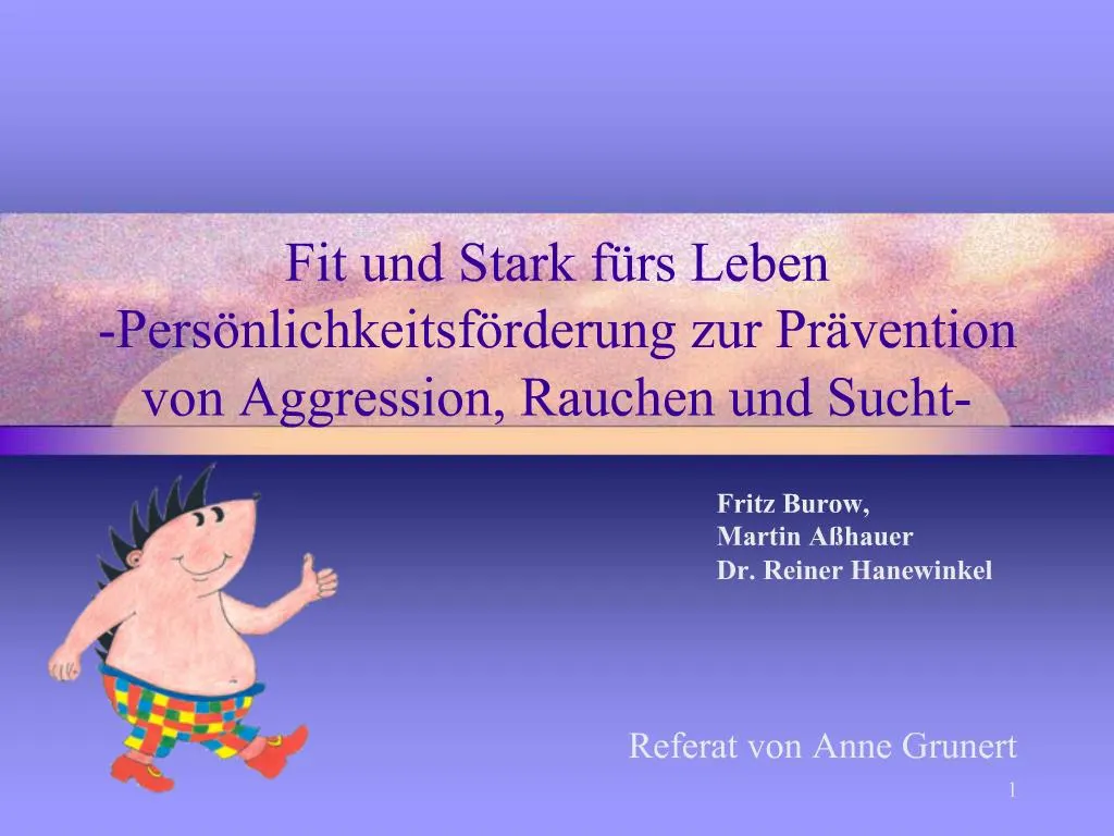 PPT - Fit Und Stark F Rs Leben -Pers Nlichkeitsf Rderung Zur Pr Vention ...