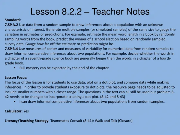 Lesson 8.2.2 – Teacher Notes