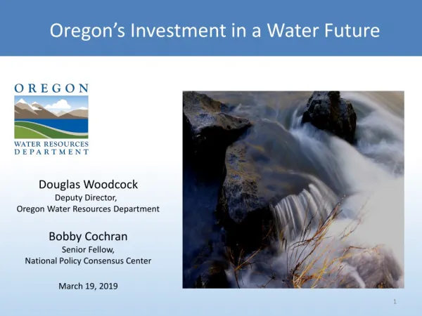 Oregon’s Investment in a Water Future