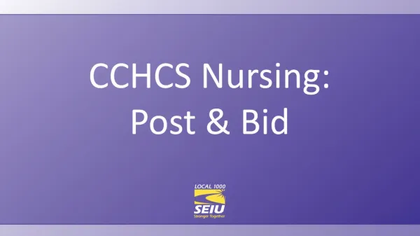 CCHCS Nursing: Post &amp; Bid