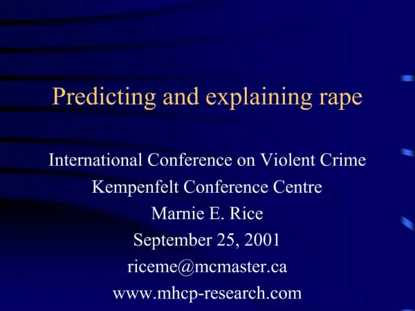 Predicting and explaining rape