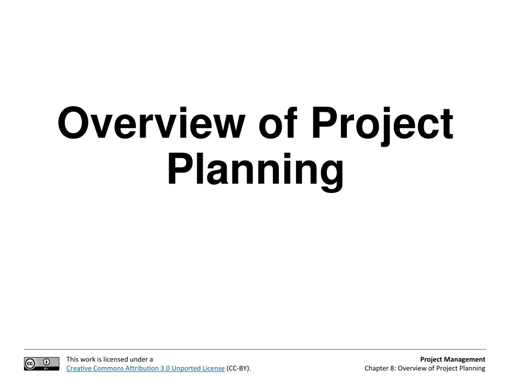 overview of project planning