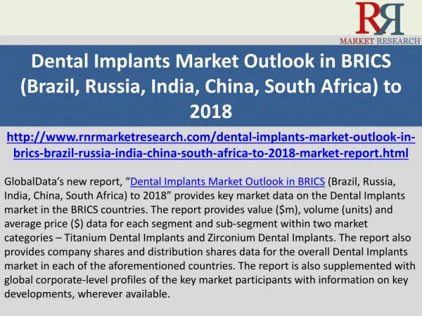 Dental Implants Market Outlook in BRICS 2018