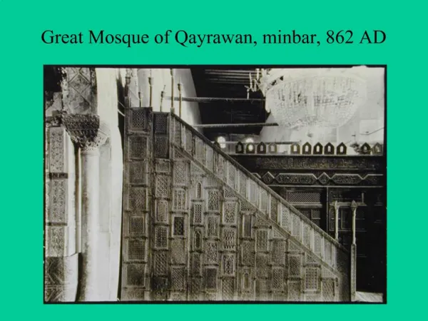 Great Mosque of Qayrawan, minbar, 862 AD