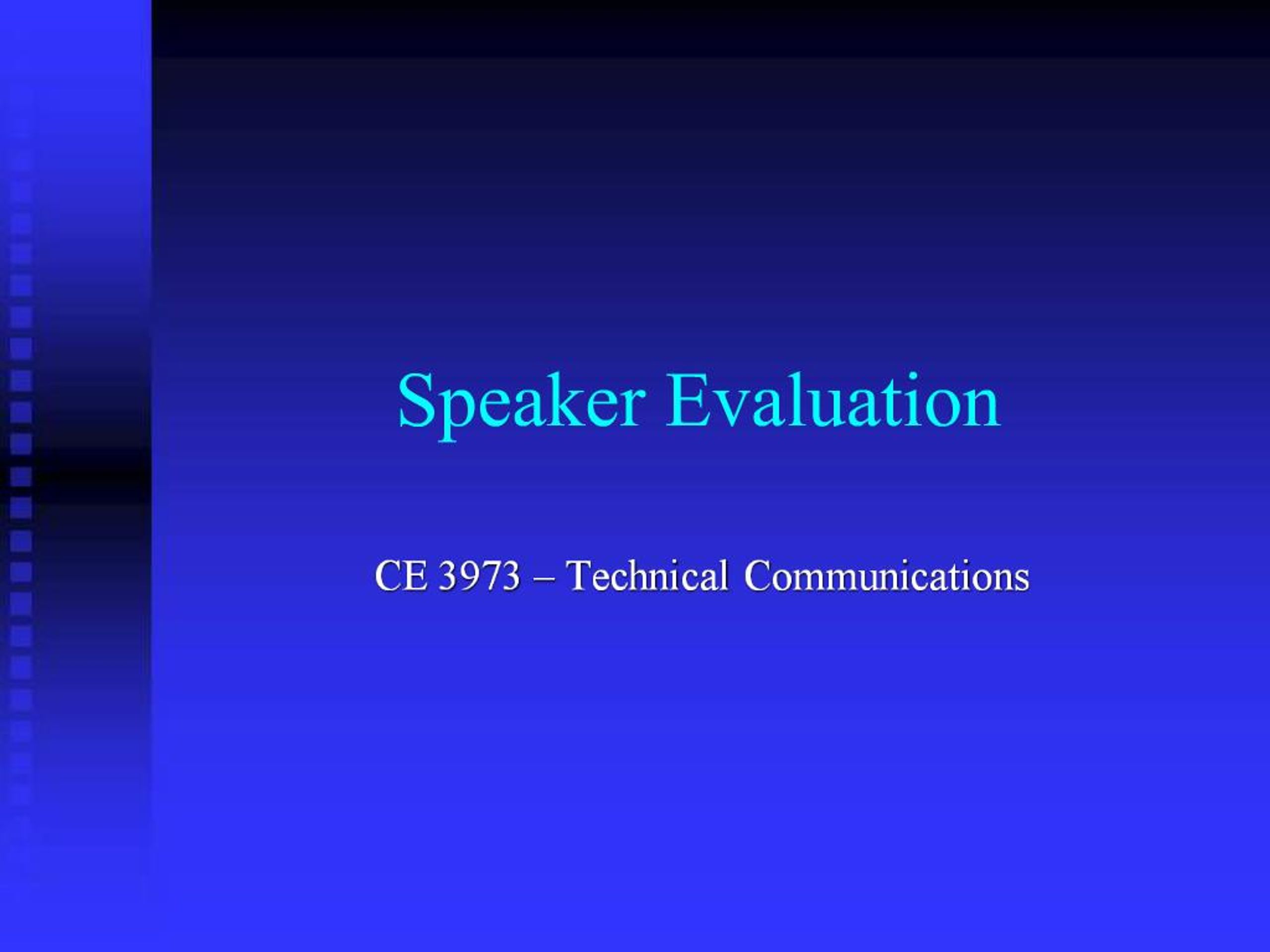 PPT - Speaker Evaluation PowerPoint Presentation, free download - ID ...