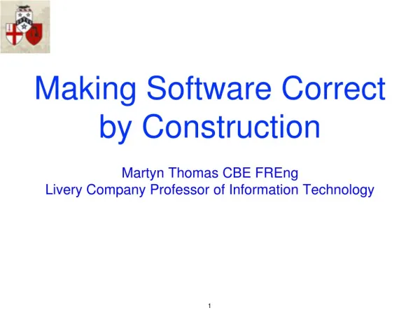 Making Software Correct by Construction