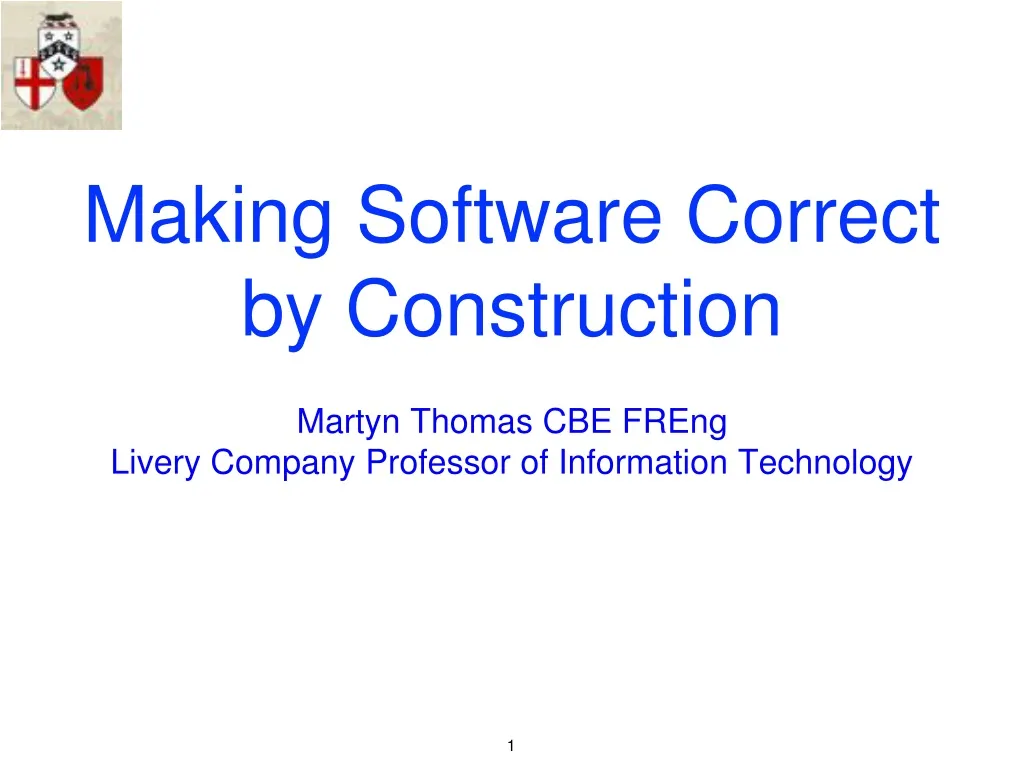 making software correct by construction