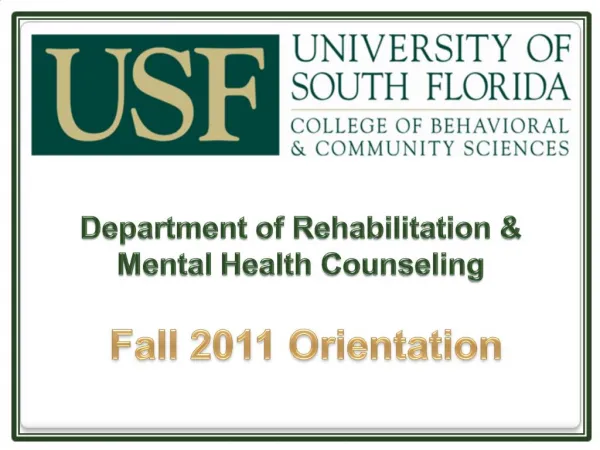 Department of Rehabilitation Mental Health Counseling