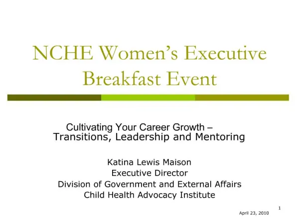 NCHE Women s Executive Breakfast Event