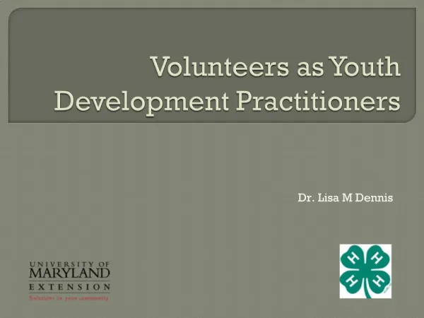Volunteers as Youth Development Practitioners
