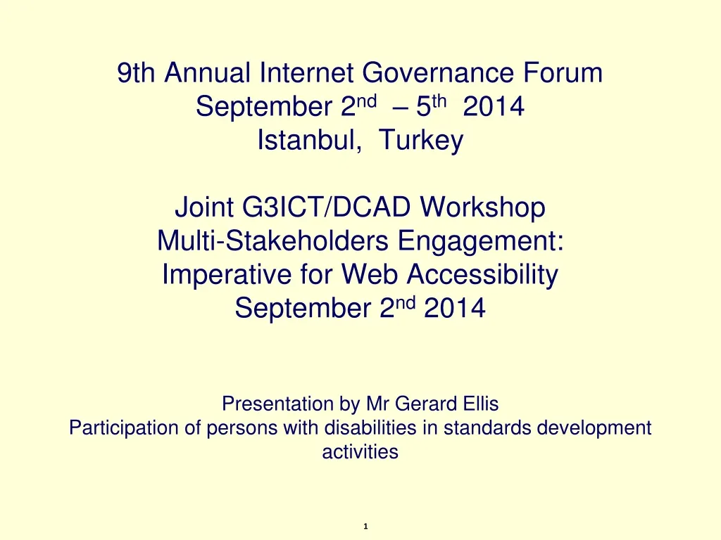 9th annual internet governance forum september