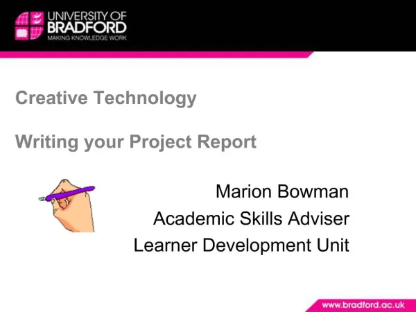 Creative Technology Writing your Project Report
