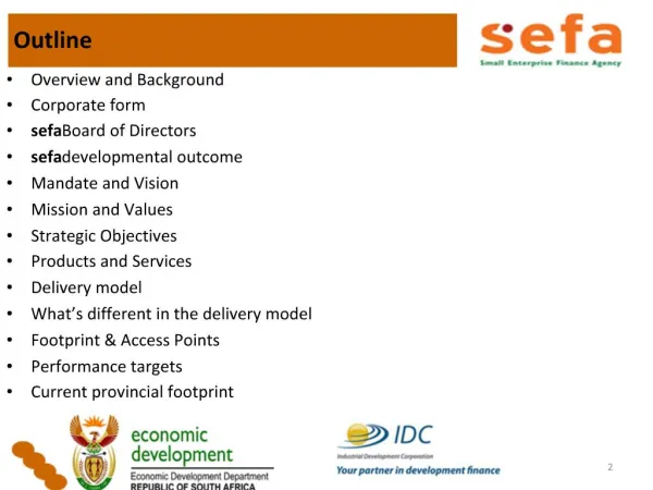 Role of sefa in assisting small, micro and medium enterprises SMMEs to access finance