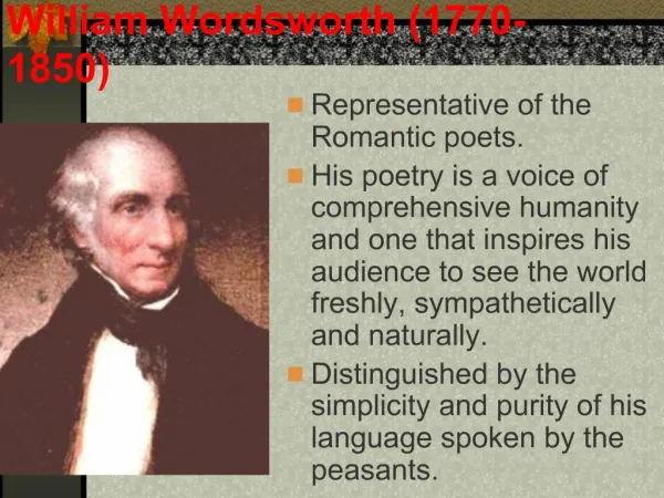 William Wordsworth 1770-1850