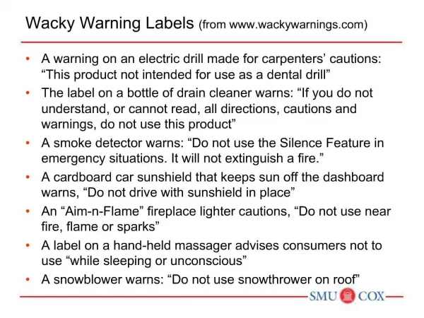 Wacky Warning Labels from wackywarnings