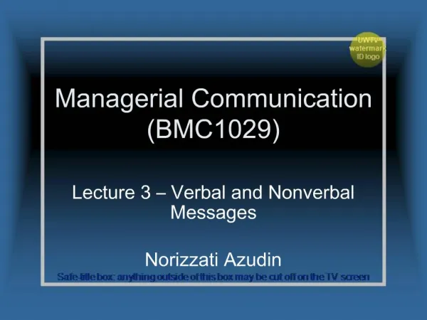 Managerial Communication BMC1029