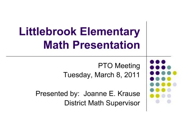 Littlebrook Elementary Math Presentation
