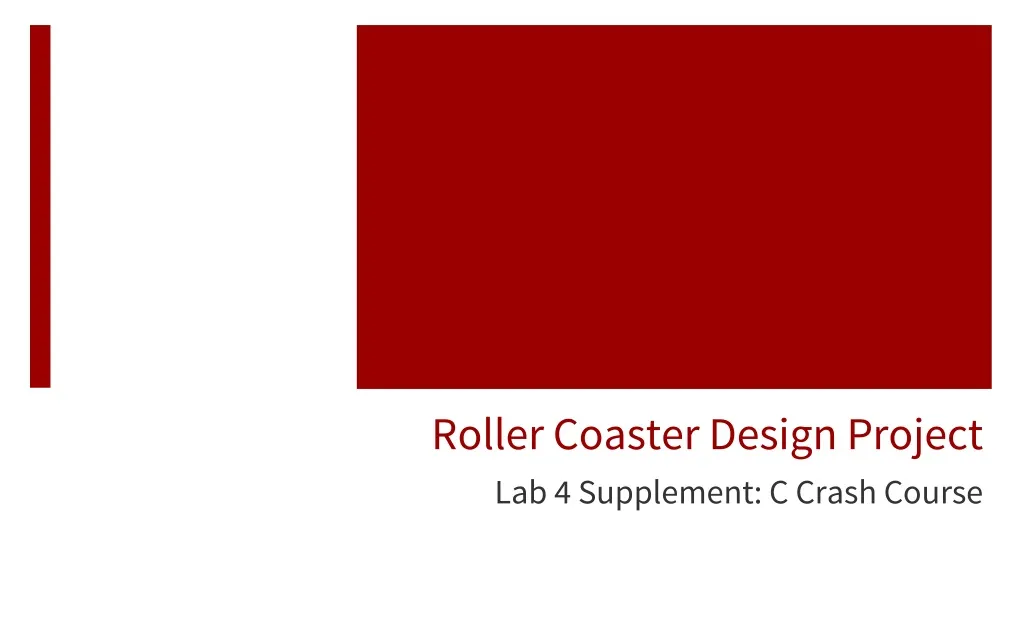 roller coaster design project