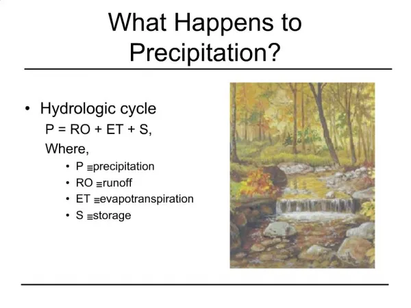 What Happens to Precipitation