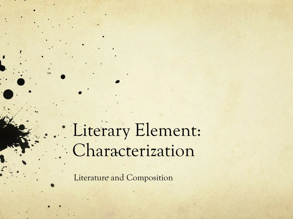 literary element characterization