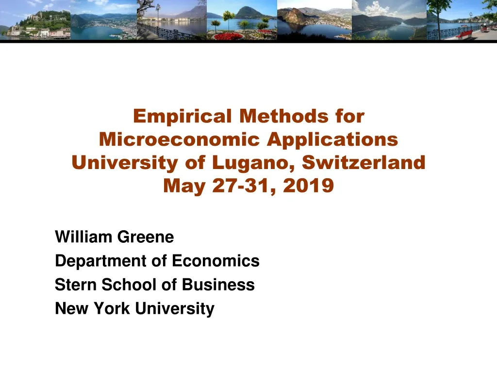 empirical methods for microeconomic applications university of lugano switzerland may 27 31 2019