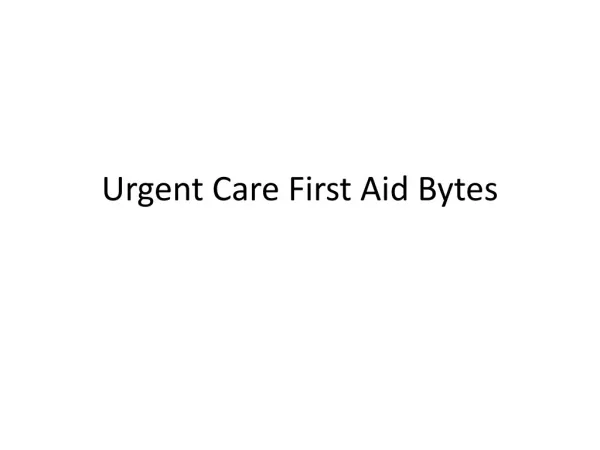 First Aid Bytes